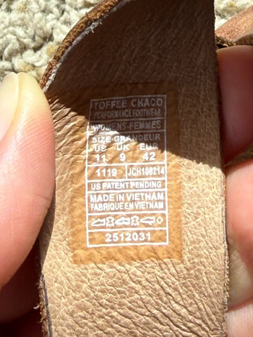 Chaco Wayfarer Leather Slide Sandal in Toffee, Size 11 Womens (but runs small)